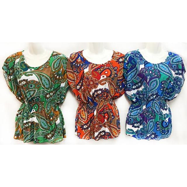 Colorful Paisley Print Tops - Assorted image