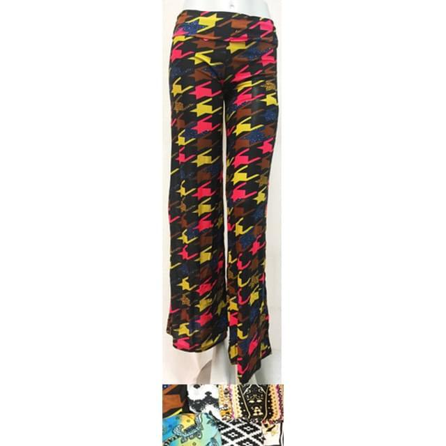 Colorful Palazzo Pants With Geometric Print - Assorted image