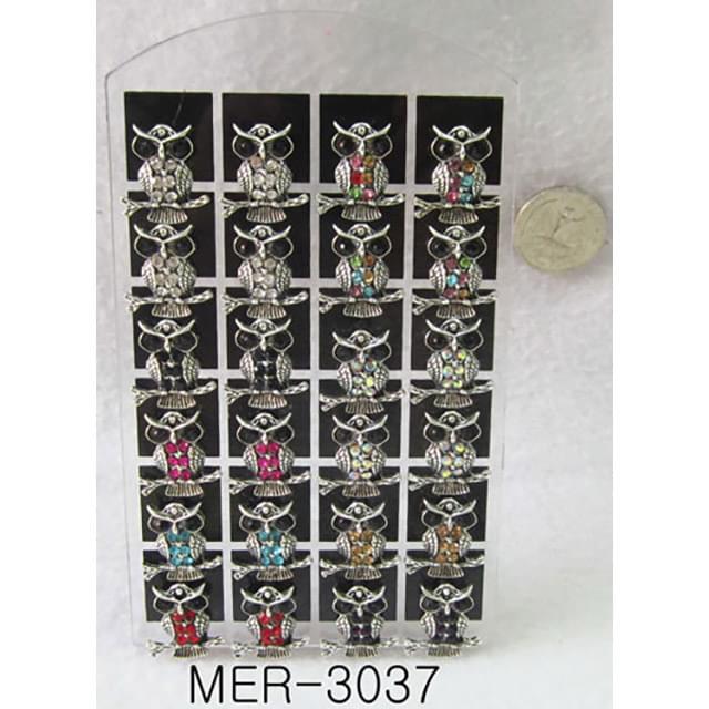 Rhinestone Owl Earrings - Assorted image