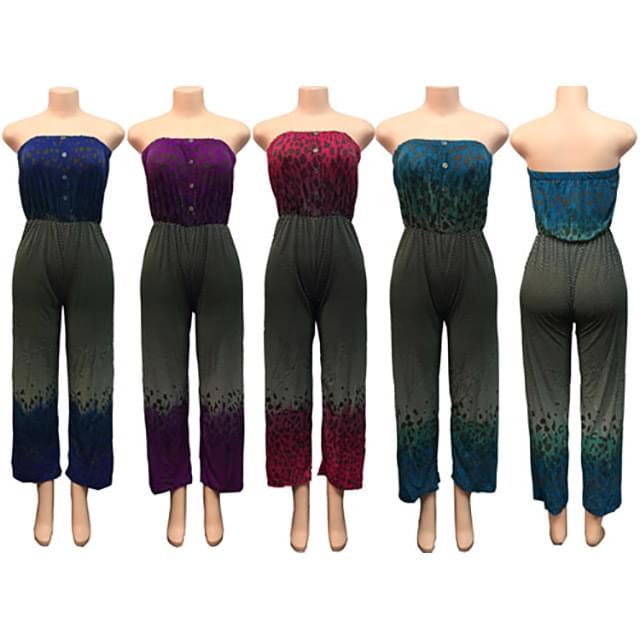 Leopard Print Mesh Rompers - Assorted image