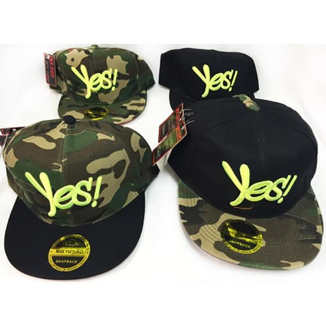 "Yes!" Flat Bill Snapback Hats - Assorted Colors image
