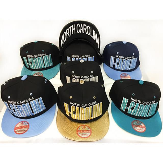 North Carolina Flat Bill Snapback Hats - Assorted Color image