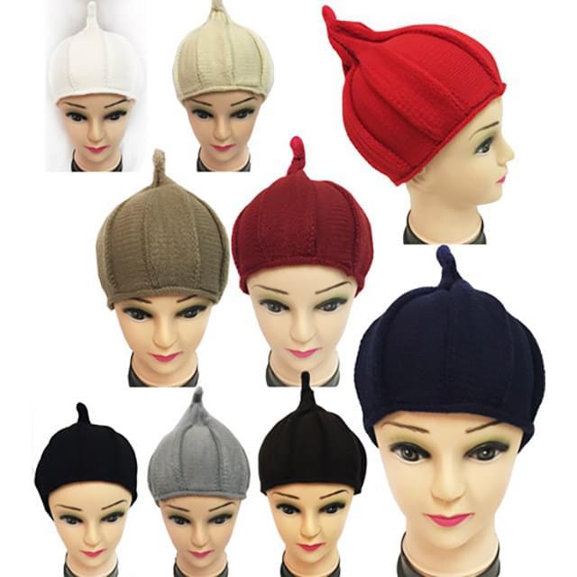 Knitted Women's Winter Hat With Pointy End - Assorted Colors image