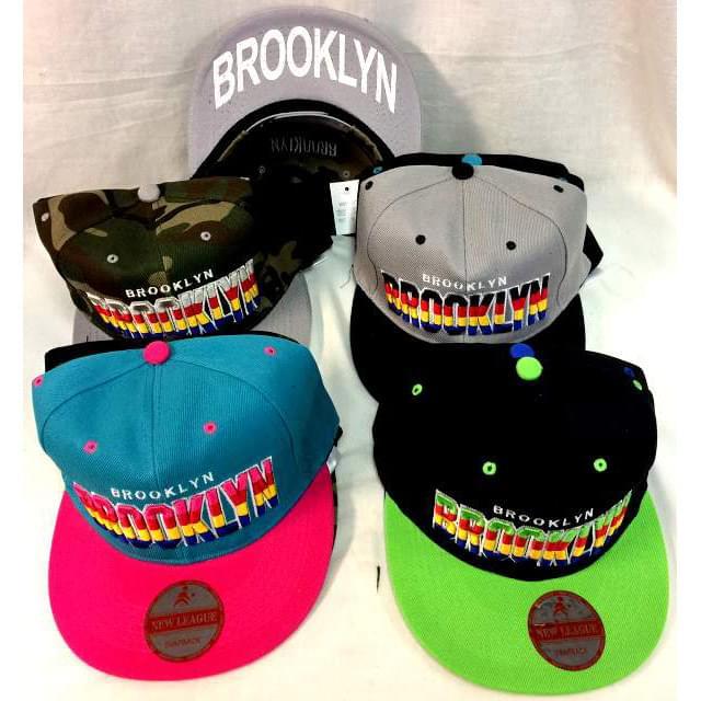 Colorful "Brooklyn" Flat Bill Snapbacks Hats image