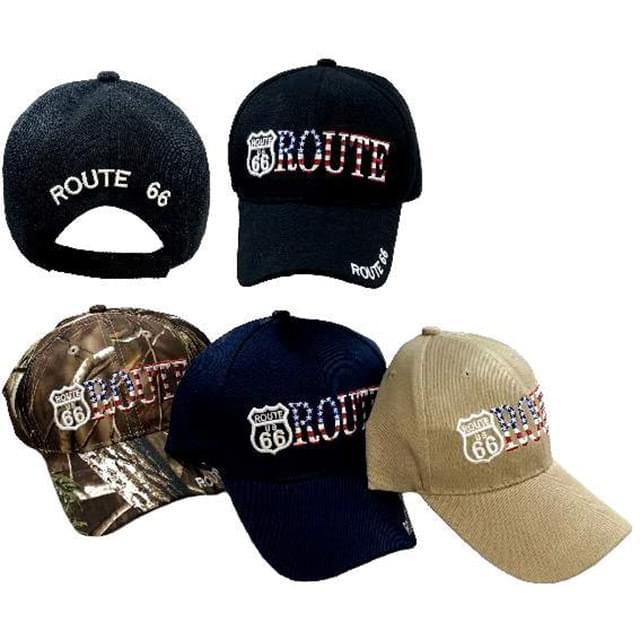 Flag Letters Route 66 Baseball Caps image