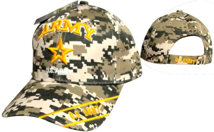 Officially Licensed US Army Gold Star Baseball Caps - Camo image
