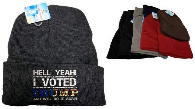 "Hell Yeah I Voted Trump" Winter Mixed Color Beanies image