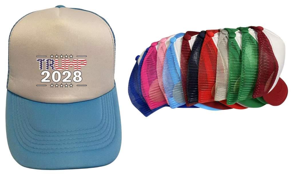 "Trump 2028" Stars & Stripes Mesh Trucker Hats - Assorted image