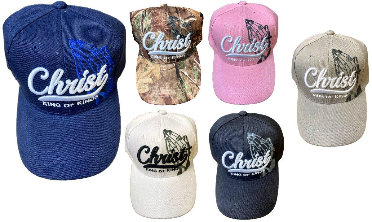 "Christ King Of Kings" Prayer Hands Baseball Hats/Caps image