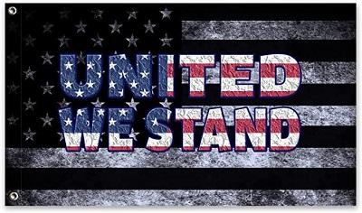 "United We Stand" Black & Gray USA Flags - 3' x 5' image