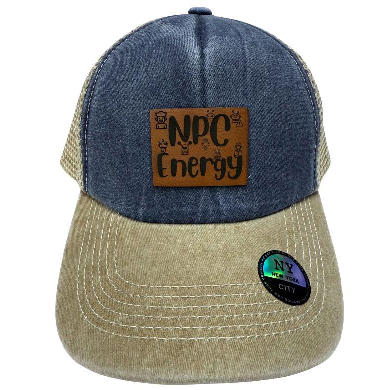 Wholesale Custom Laser Engrave Leatherette Patch Hat NPC Energy image