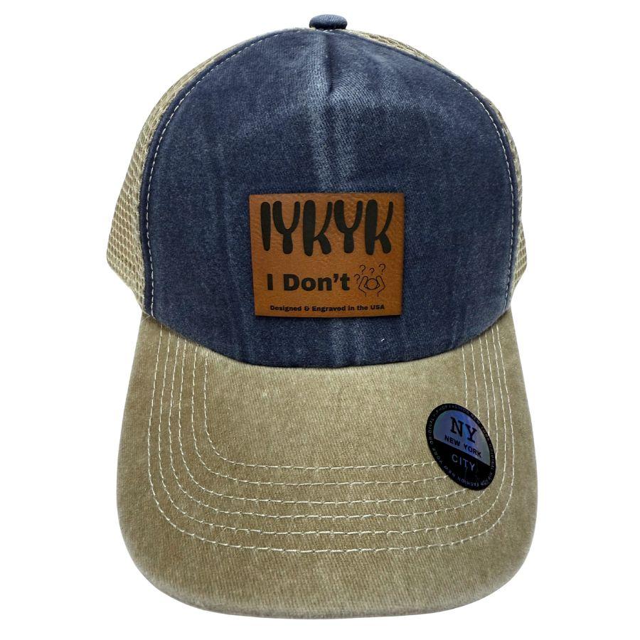 Wholesale Custom Laser Engrave Leatherette Patch Hat IYKYK I DON'T image