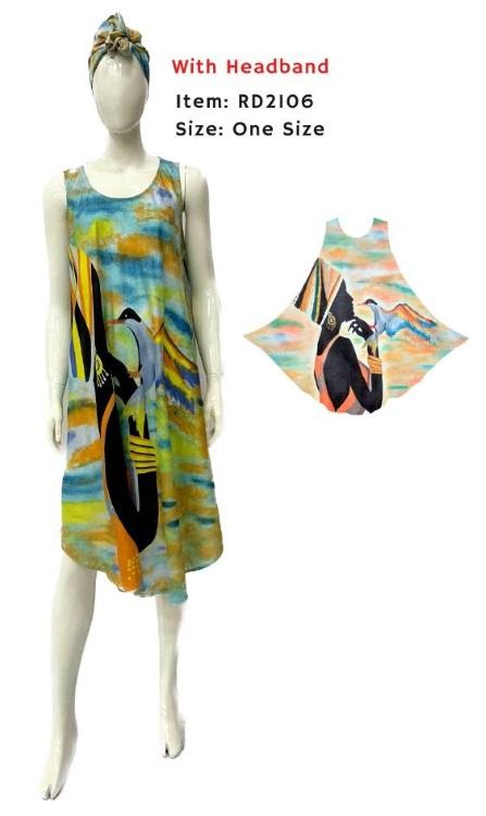Colorful Rayon Dresses With Headband - Lady & Bird image