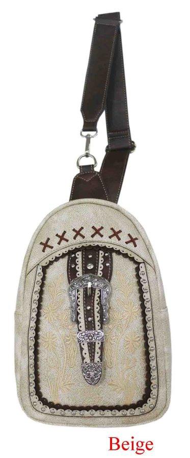 Floral Embroidery Buckle Wallet Purses - Beige image