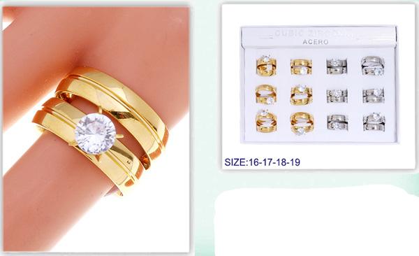 Diamond Dual-Band Rings - Gold & Silver image
