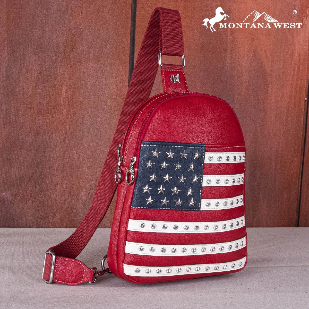 Montana West American Pride Crossbody Bag - Red image