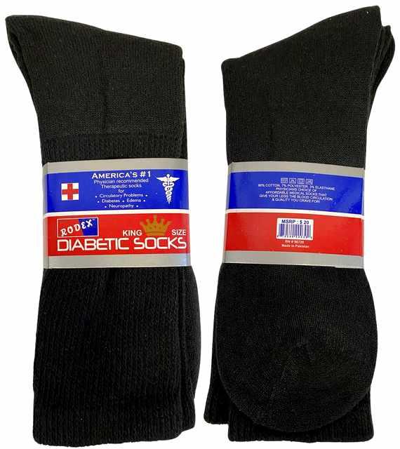 Diabetic Crew Socks - Black image