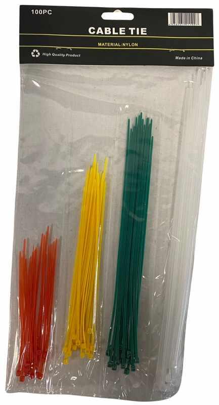 100 Pcs Cable Tie Sets - Assorted Colors & Sizes image