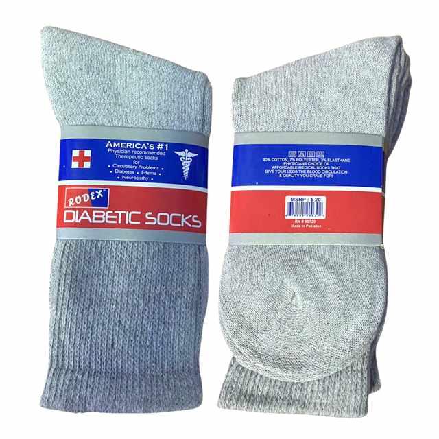 Diabetic Crew Socks - Gray image