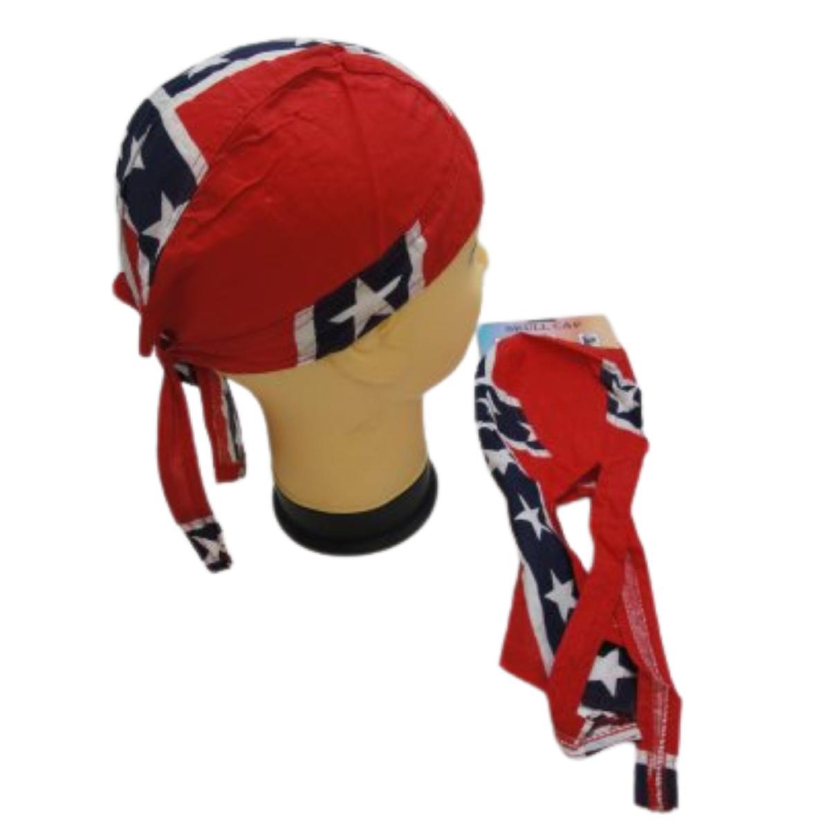 Rebel Flag Print Skull Caps image