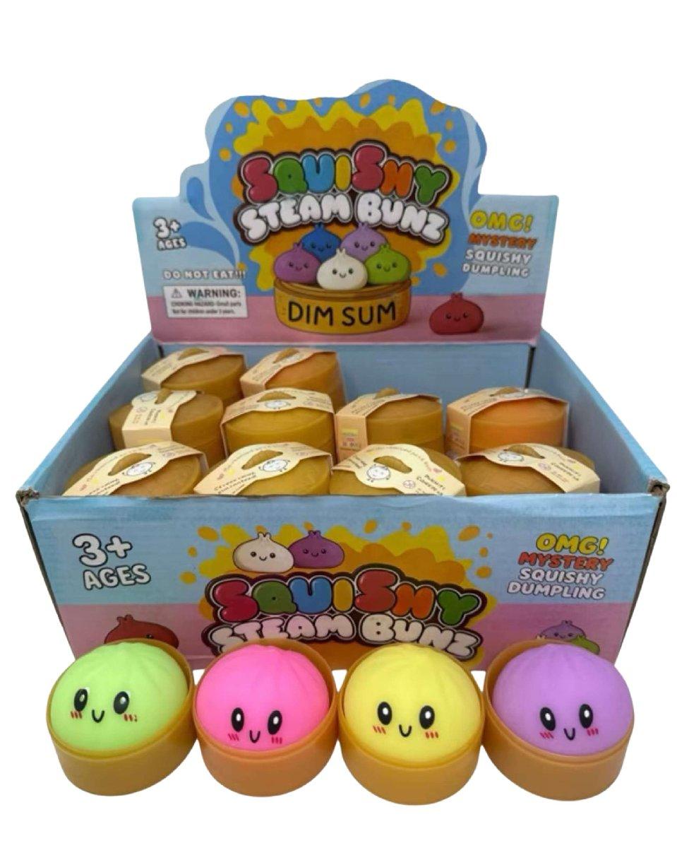 Cute Fidget Squishy Mini Bun with Steamer set Toy Solid Color image