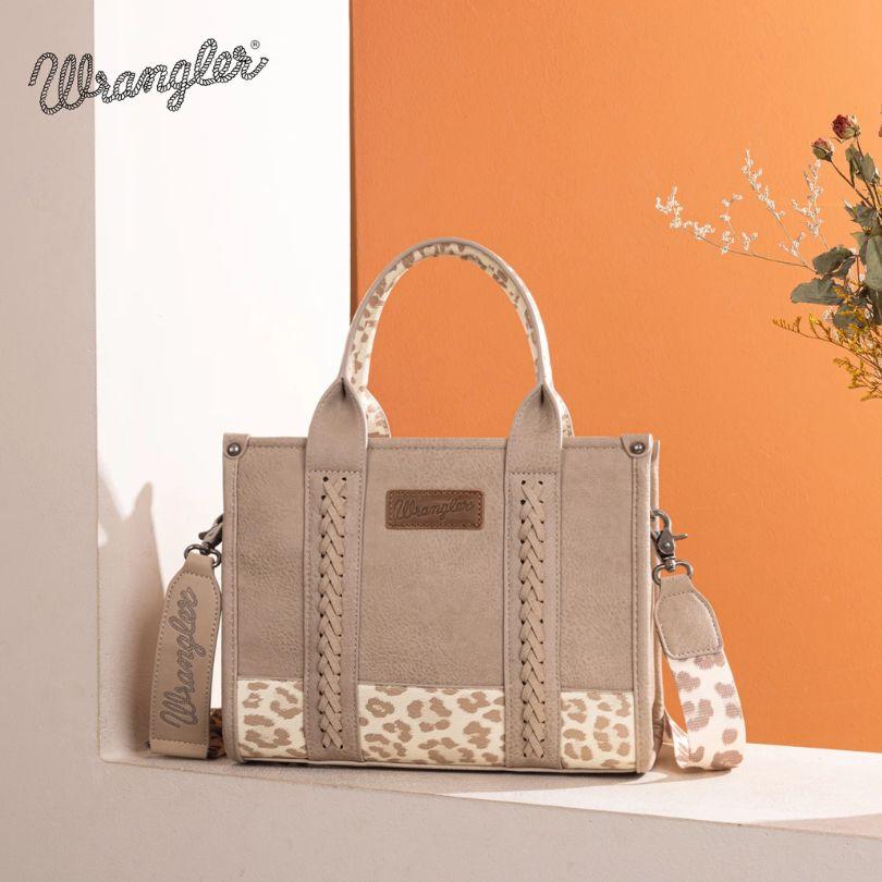 Wrangler Leopard Print Concealed Carry Tote & Crossbody - Tan image