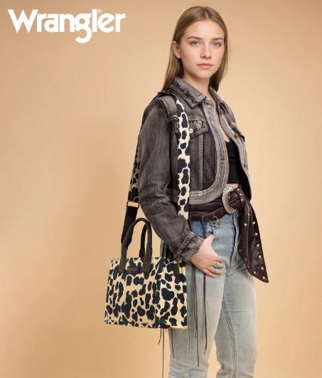 Wrangler Cow Print Concealed Carry Tote & Crossbody - Black image
