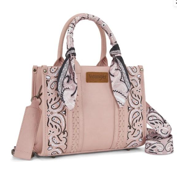 Wrangler Braided Paisley Bandana Tote Bag - Pink image