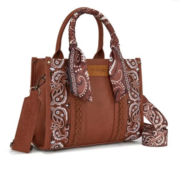 Wrangler Braided Paisley Bandana Tote Bag - Brown image