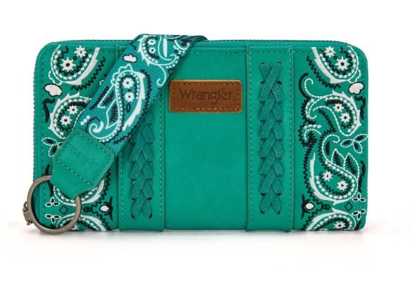 Wrangler Braided Paisley Bandana Wallet - Turquoise image