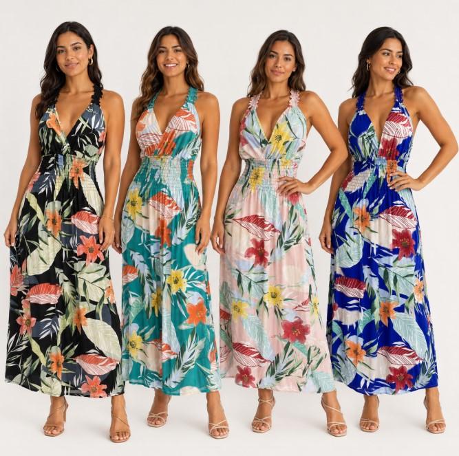 Tropical Floral Maxi Sundresses - Assorted image