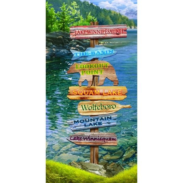 Lake Sign Post- Custom Namedrop Towel image
