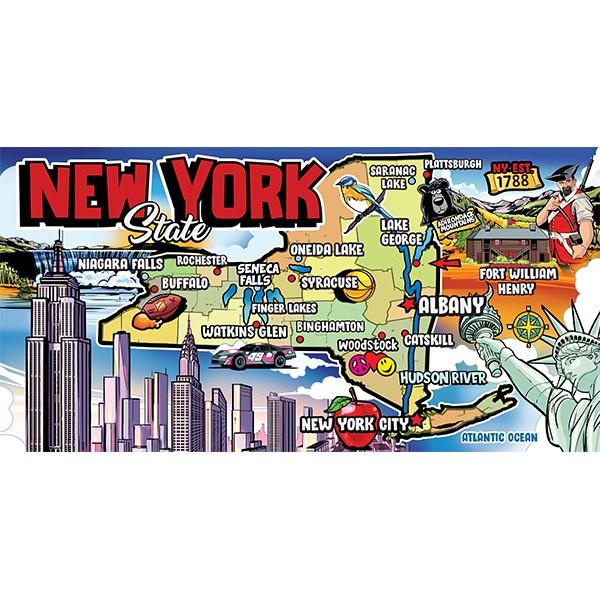 New York State Map Towel