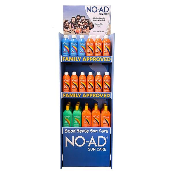 NO-AD Suncare Cardboard Floor Display-Empty image