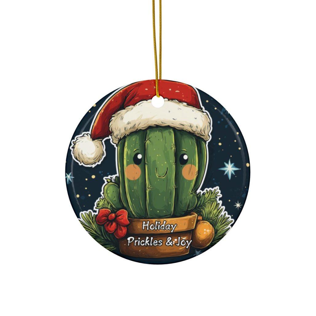 Holiday Cactus Funny Christmas Ornament, Great gift for your gardener friend image