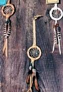 7 Inch Dream Catcher Ornament with Four Feathers