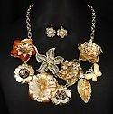 Floral necklace and earring set image