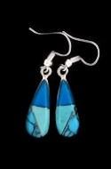 Teardrop Dangle Zuni Inspired Turquoise Earrings image