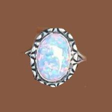 White Opal Sterling Silver Ring #101 image