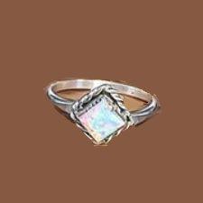 White Opal Sterling Silver Ring #102 image