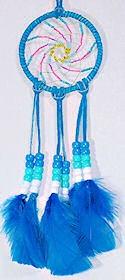 Beaded Turquoise 3 Inch Spiral Dream Catcher Mirror Ornament OMJ-A41(4)sp image