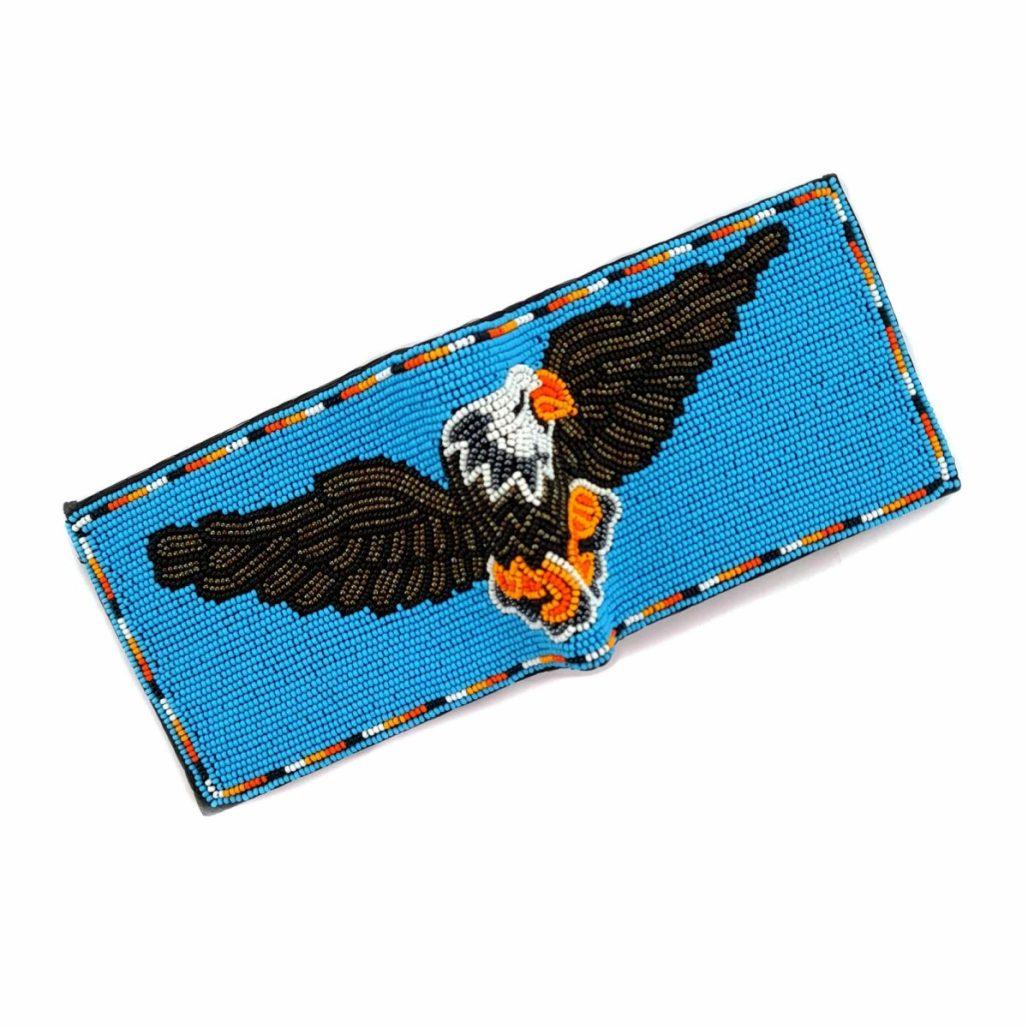 Leather beaded wallet, 6 credit card slots, 2 money compartments WBB-CAAA-W-01-SB-05 image