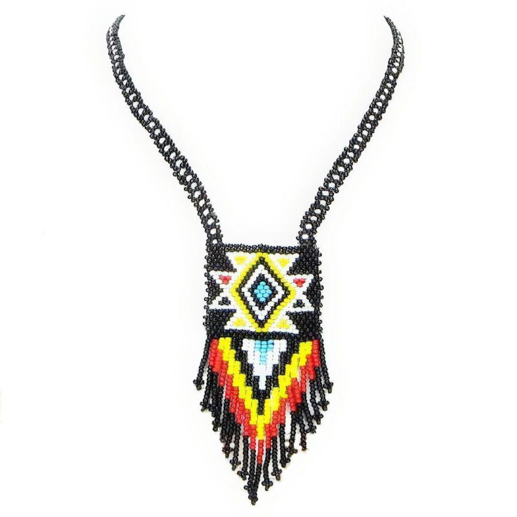 Native American Inspired Multicolor Beaded Necklace image