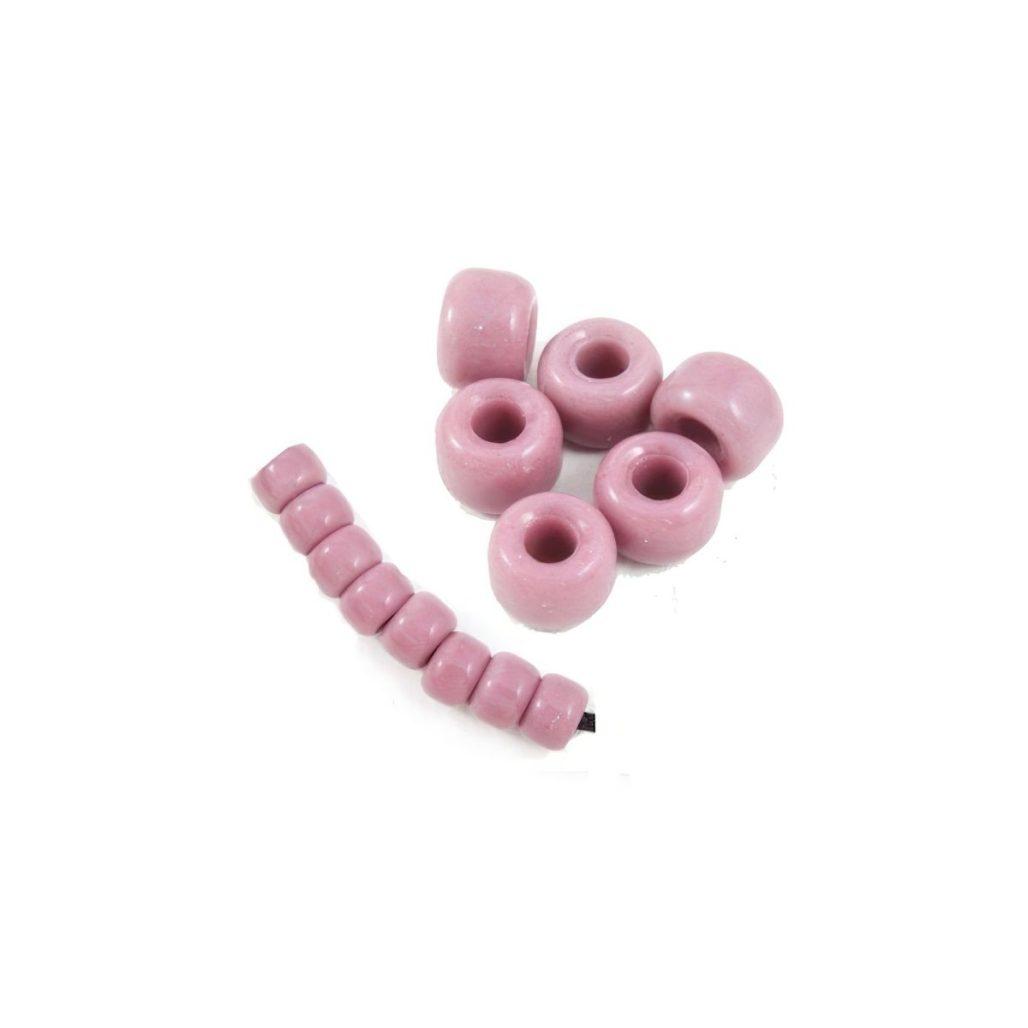 100 Cheyenne Pink Opaque Glass Crow Beads