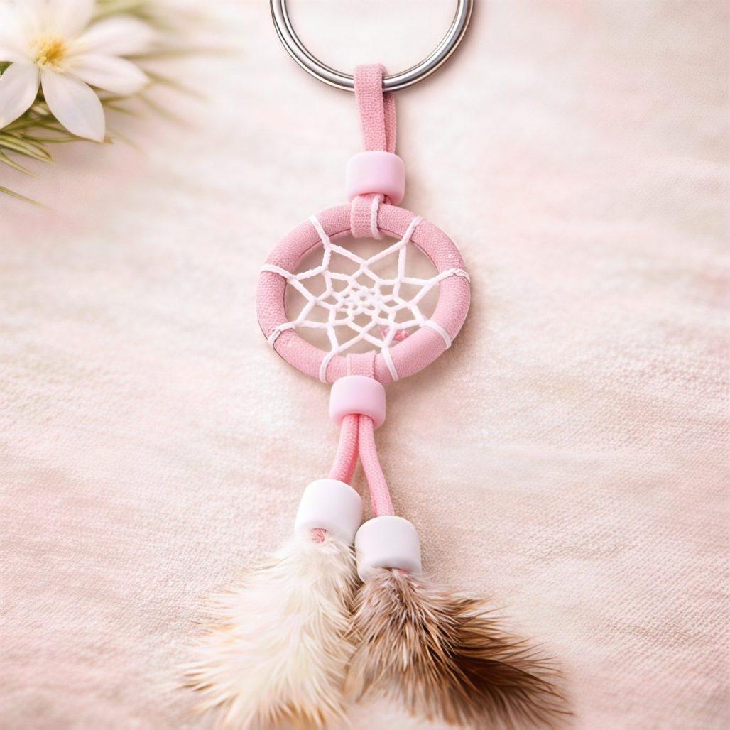 Pink Dream Catcher Key Chain