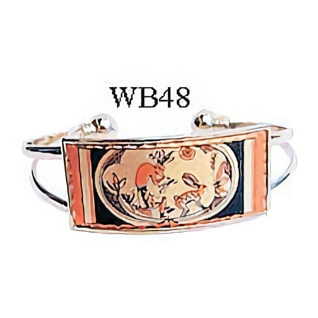 Kokopelli and Rabbit Rectangular Cuff Bracelet image