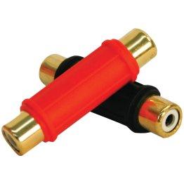DB Link® RCA Female-to-Female Gold-Finish Left-and-Right Barrel Audio Connectors with Plastic Grip, Pair, BF103 image