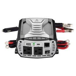 Cobra® 2-AC Outlet and 2-USB Port 500-Continuous-Watt Vehicle Power Inverter with 12-Volt Adapter Cord and Battery Power Cables, CPI500W