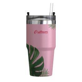 Outdoors Professional 20-Oz. Stainless Steel Double-Walled Insulated Tumbler with Straw (Tropical Pink) image