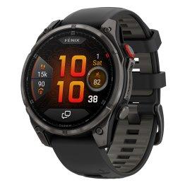 Garmin® fēnix® 8 Pro Sapphire Multisport GPS Smartwatch with 47-mm Case, Bluetooth®, AMOLED, inReach®, and Navigation (Carbon Gray DLC/Pebble Gray) image